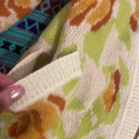 ✨BNWT🌸 Free People BL🌸🌸M Cardigan orange lime combo SOLD OUT! XS OVERSIZED - Picture 6 of 11
